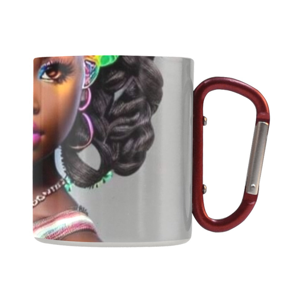 pretty girl with rainbow headband Classic Insulated Mug(10.3OZ)