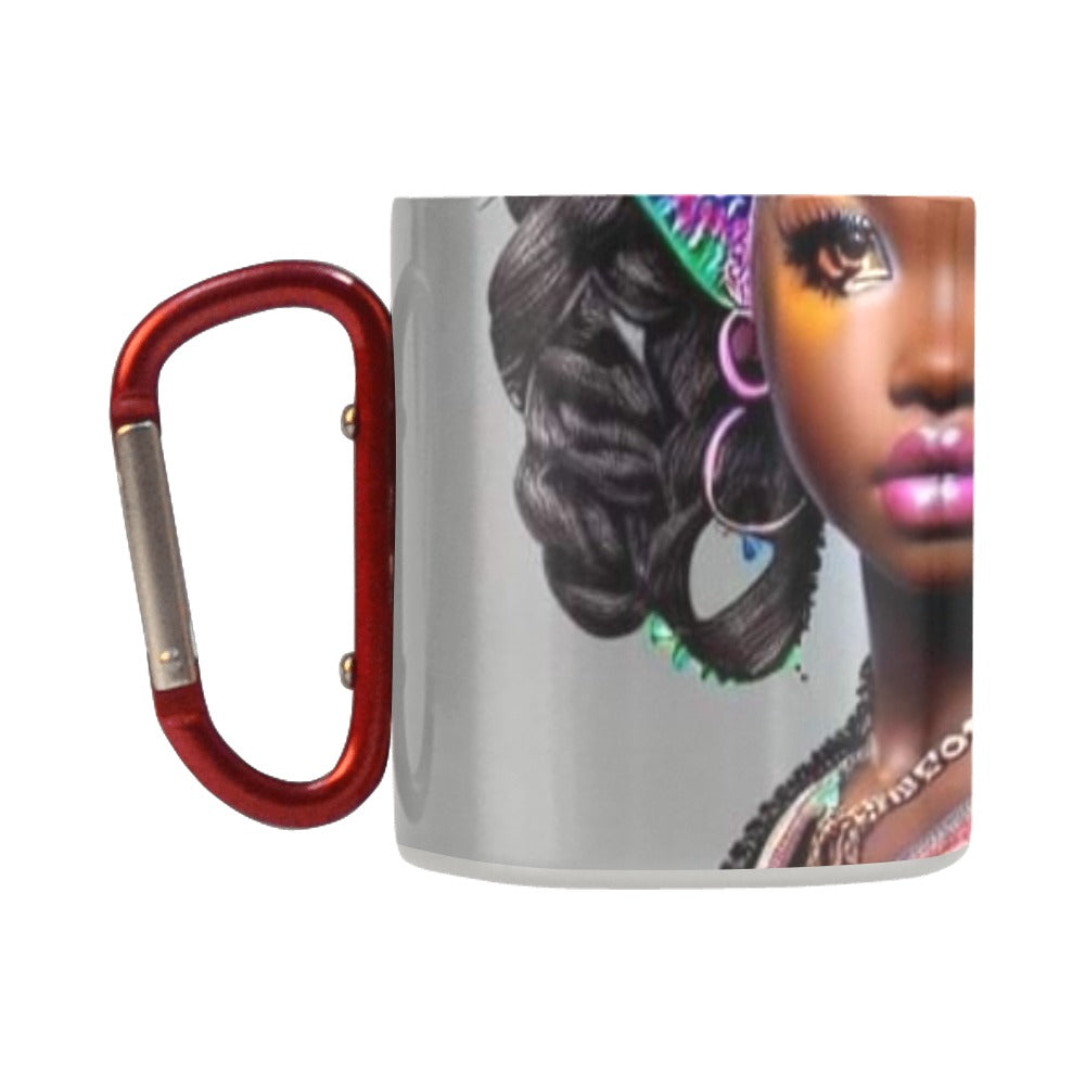 pretty girl with rainbow headband Classic Insulated Mug(10.3OZ)