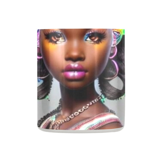 pretty girl with rainbow headband Classic Insulated Mug(10.3OZ)