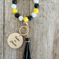 Yellow Black and White Wristlet