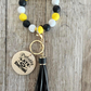 Yellow Black and White Wristlet