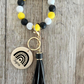 Yellow Black and White Wristlet
