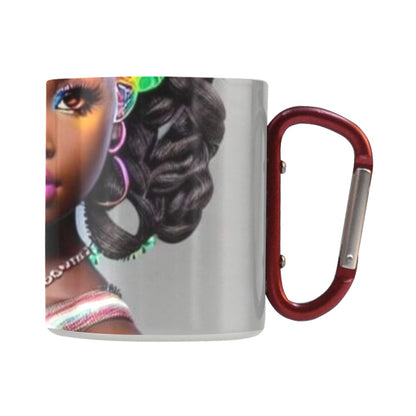 pretty girl with rainbow headband Classic Insulated Mug(10.3OZ)