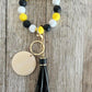 Yellow Black and White Wristlet