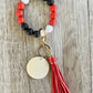 Red Black and White Wristlet